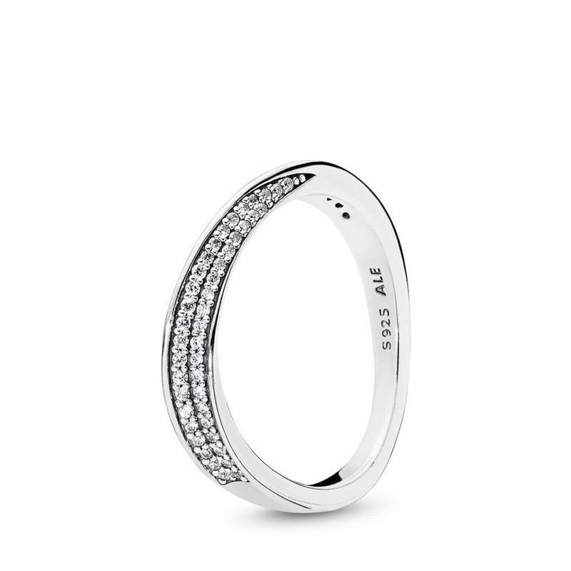 Pandora Elegant Waves Stackable Ring NZ, Sterling Silver (304812-HXP)